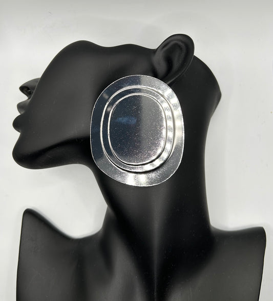 Large Oval Post Earrings