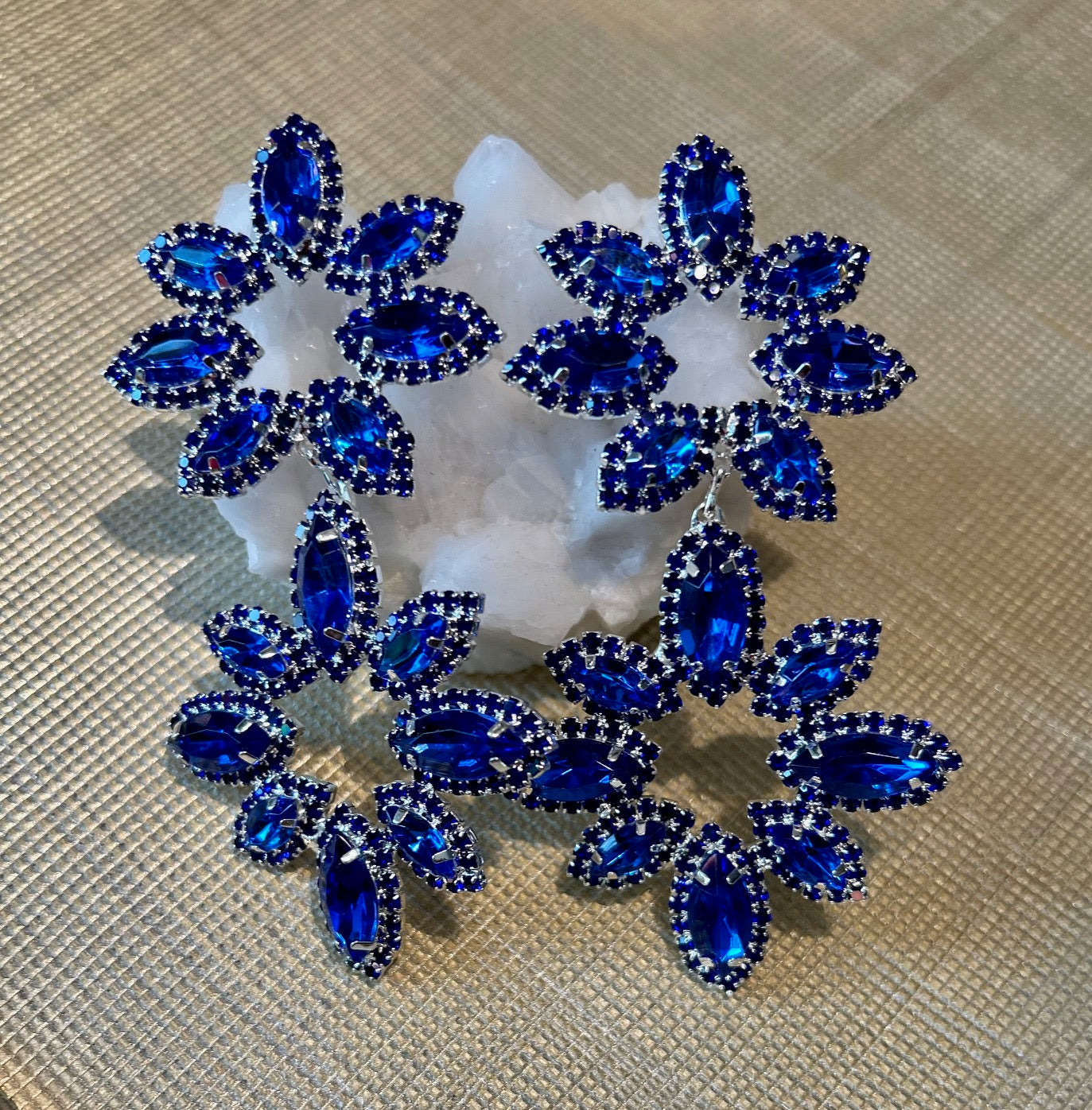 The Large Flower Rhinestone Dangles