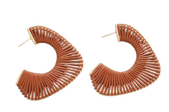 Caramel Breeze Leather Hoops