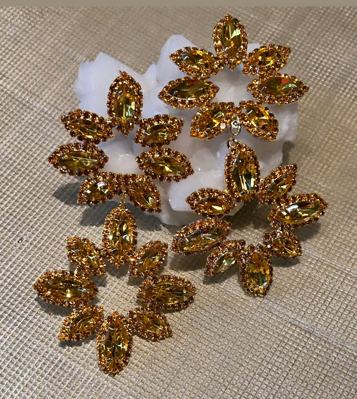 The Large Flower Rhinestone Dangles