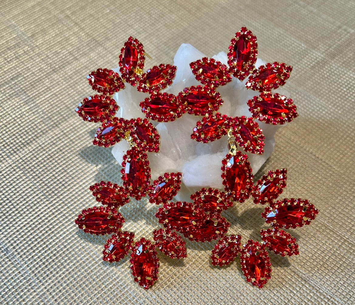 The Large Flower Rhinestone Dangles