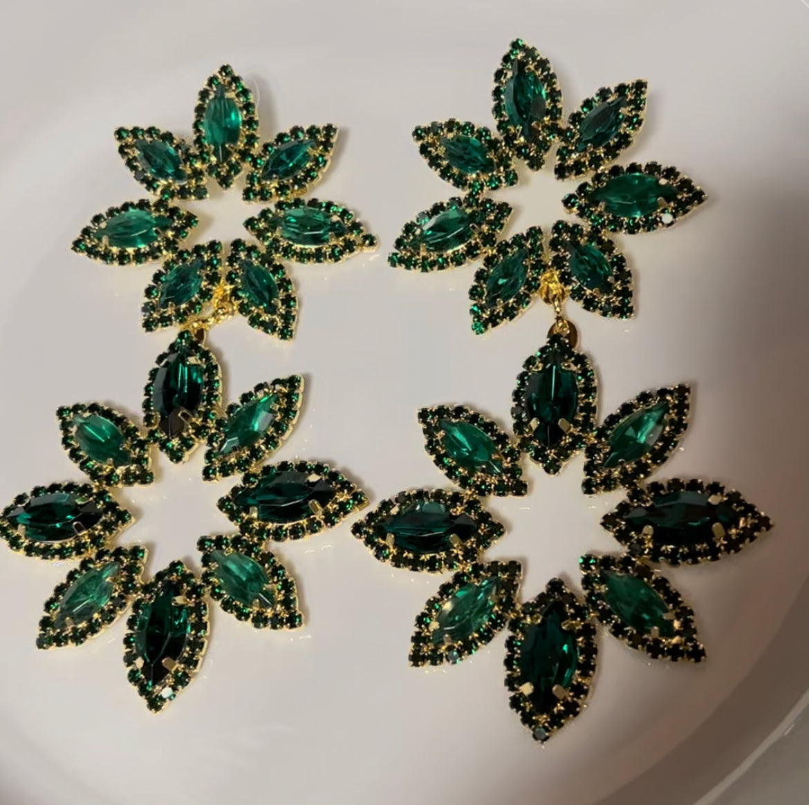 The Grandious Flower Rhinestone Dangles