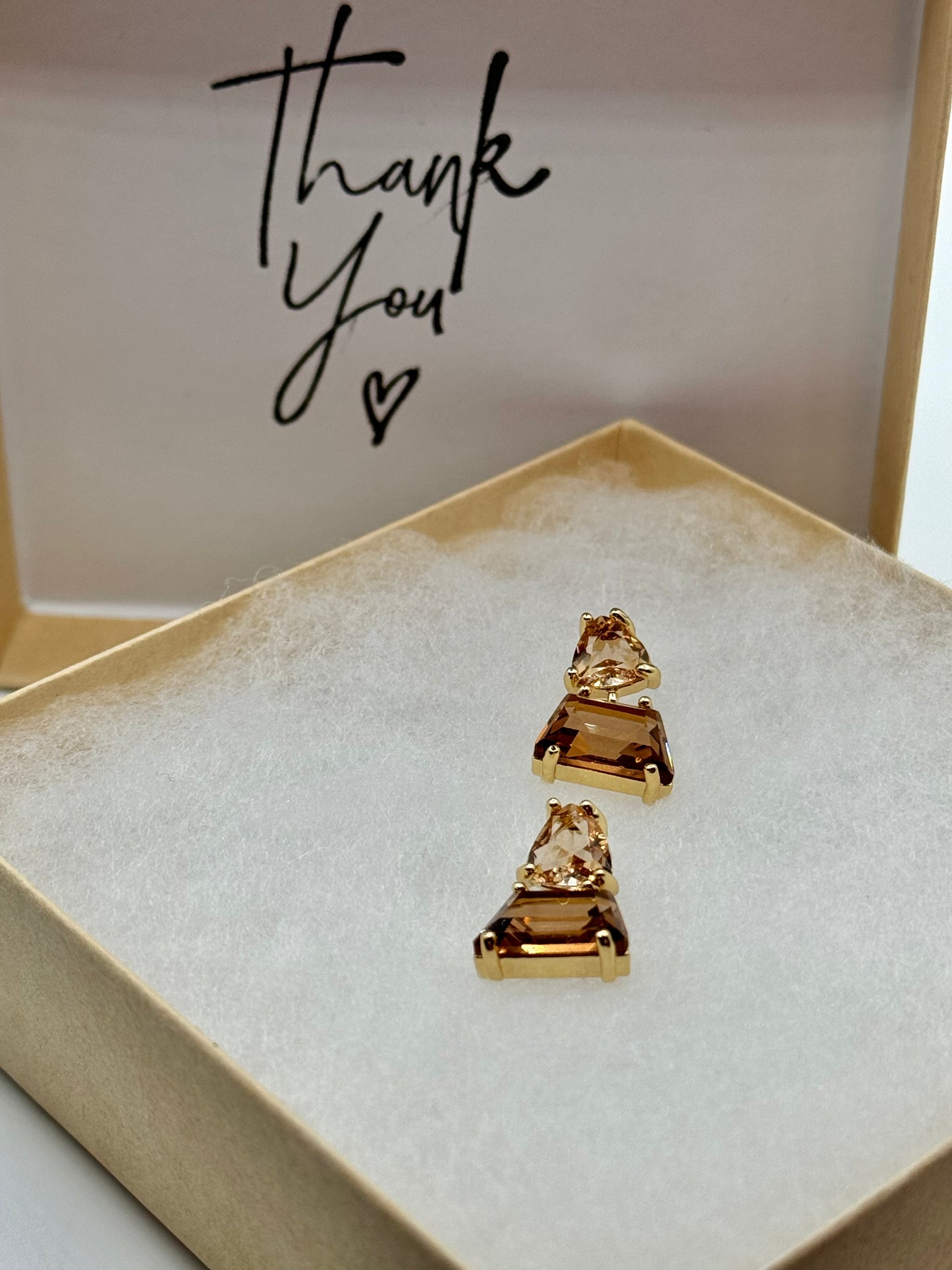 Chocolate Drop Rhinestone Dangles