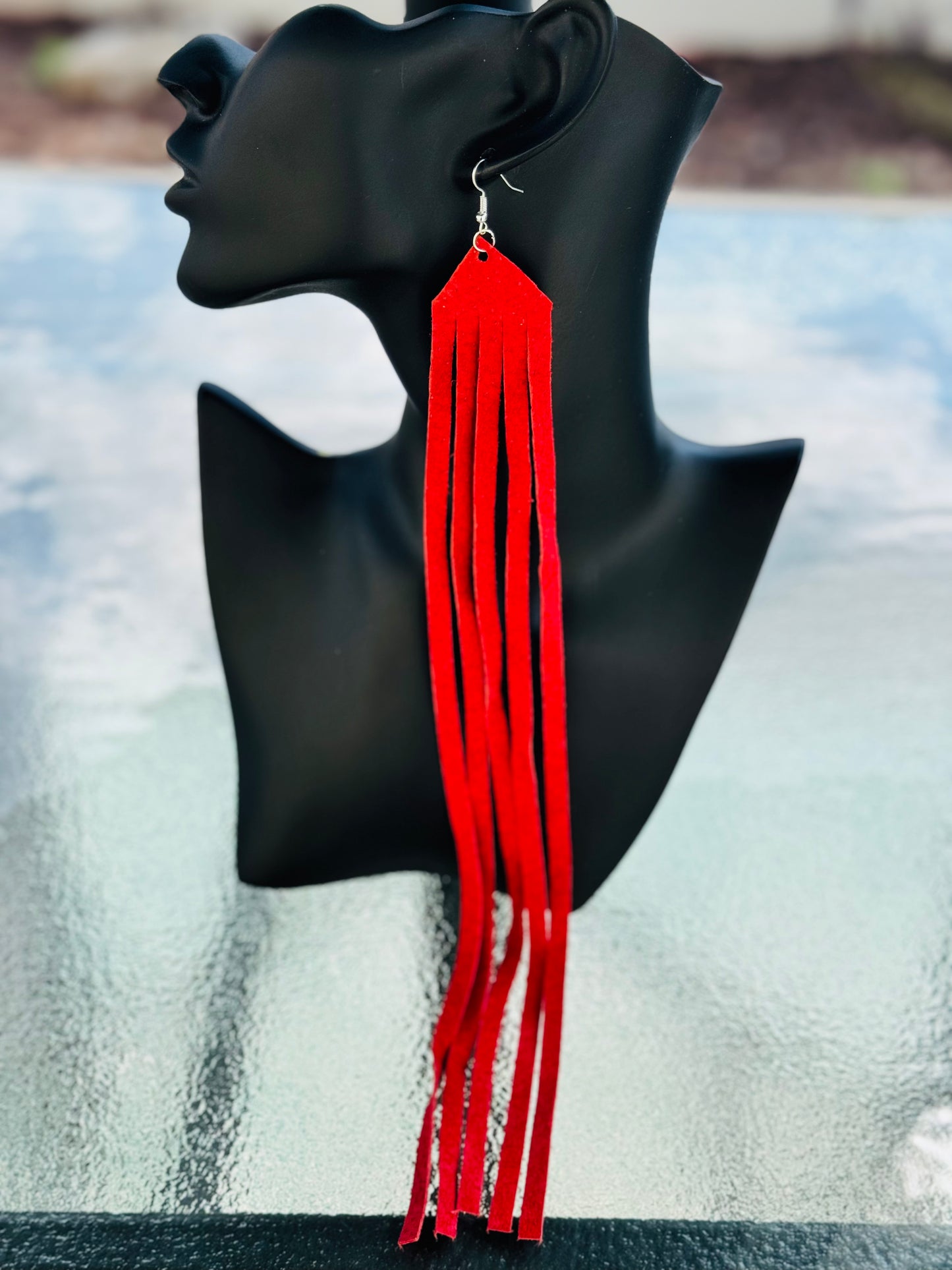 Long Fringe Suede Earrings