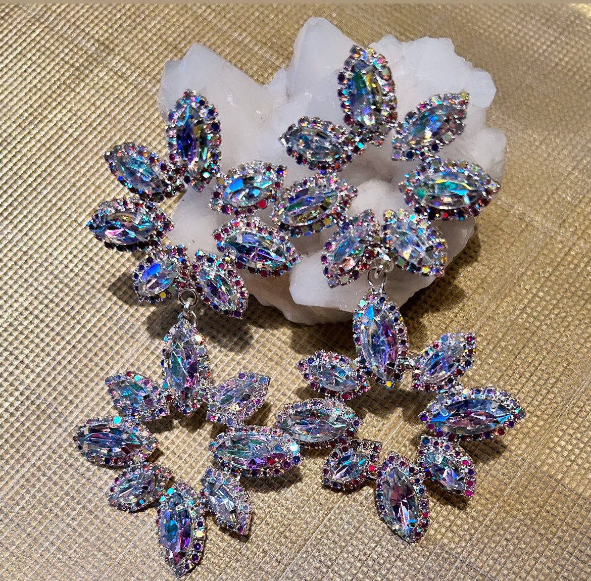 The Large Flower Rhinestone Dangles