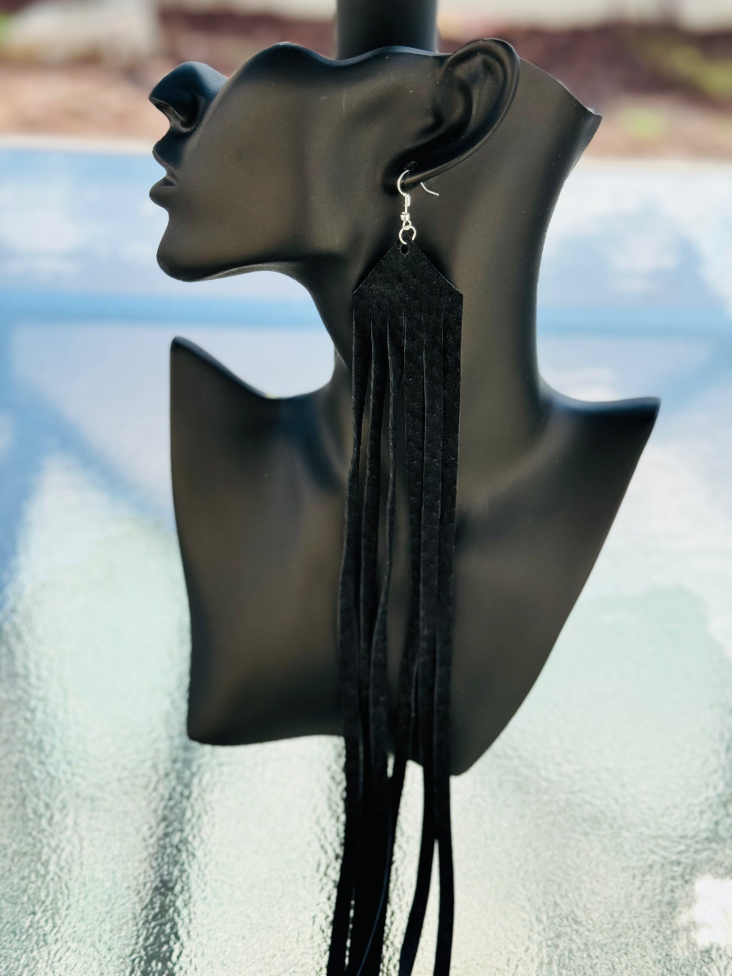 Long Fringe Suede Earrings