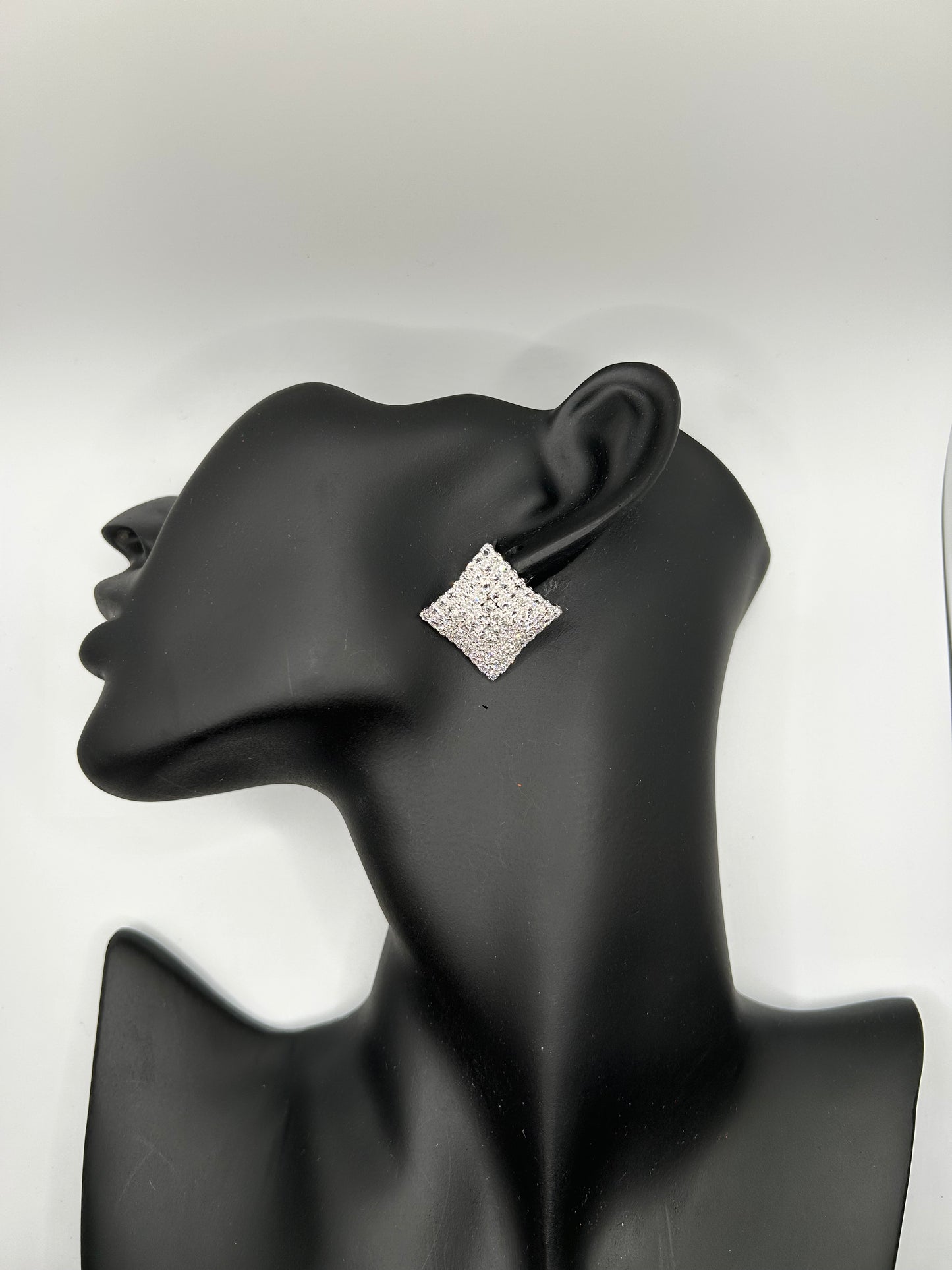 Square Rhinestone Stud Earrings