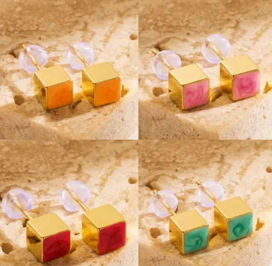 Square Delight Stud Earrings
