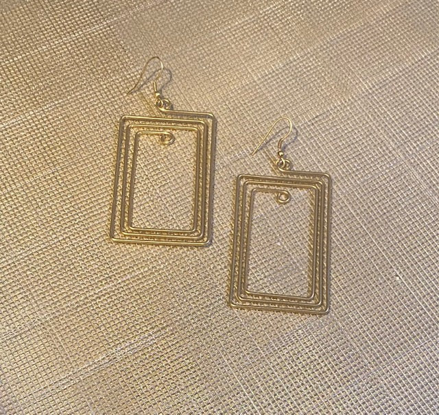 Tribal Square Brass Wire Dangles