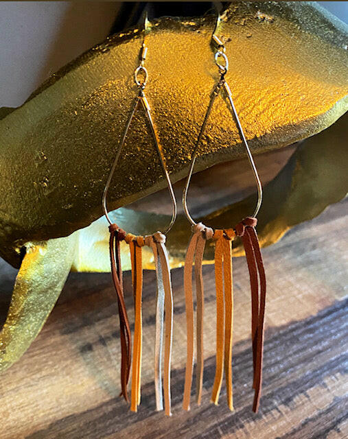 Multicolored Leather Dangles.