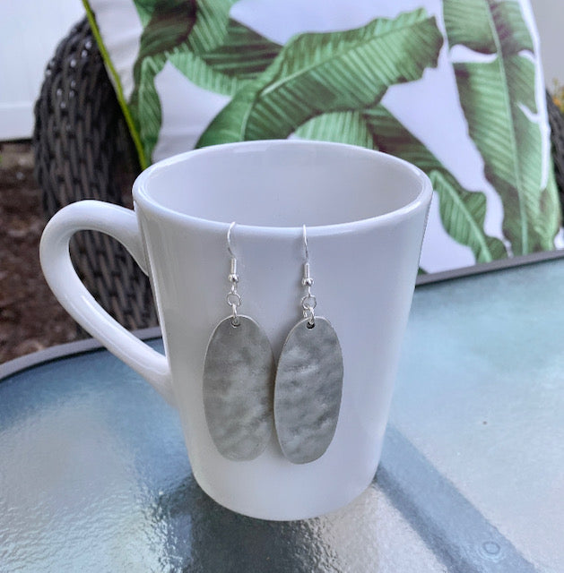 Silver Elongated Dangle Earrings