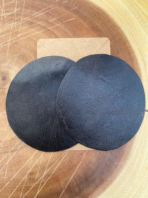Black Circle Post Earrings.