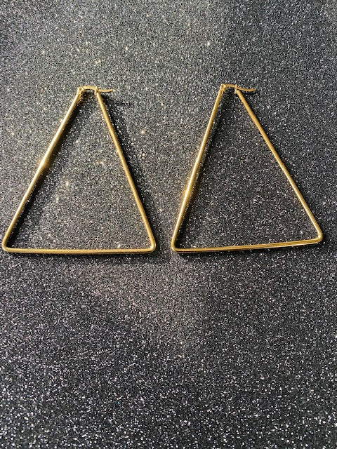 Gold Triangle Hoops