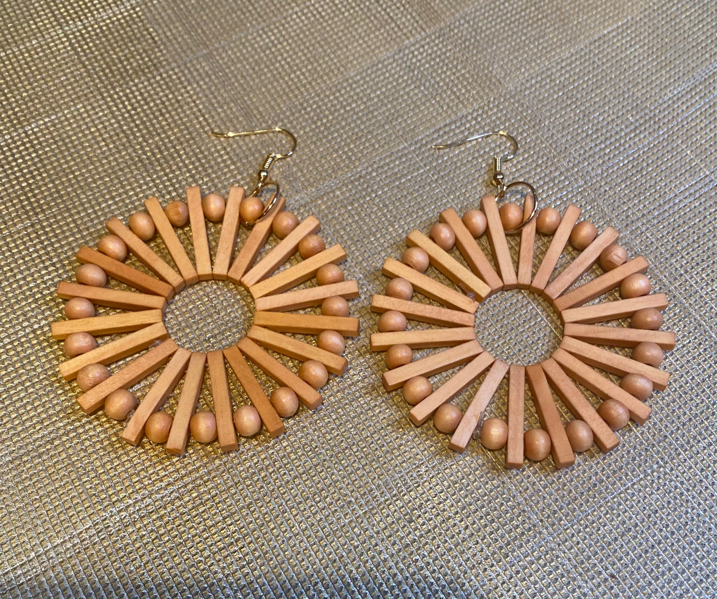 Natural Pinwheel Wooden Dangles