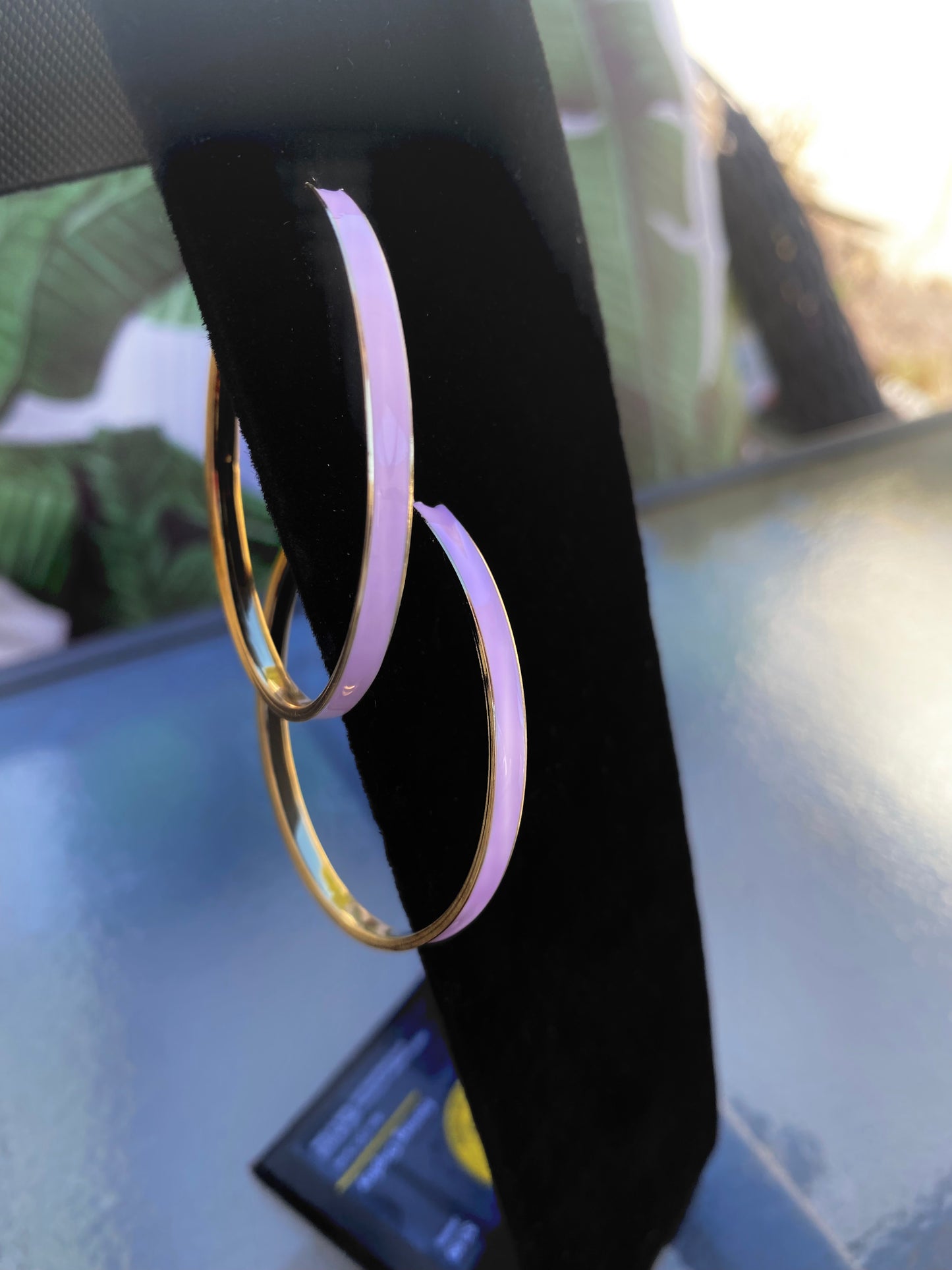 Gold Hoops with Color (Orange, Hot Pink, Light Pink)