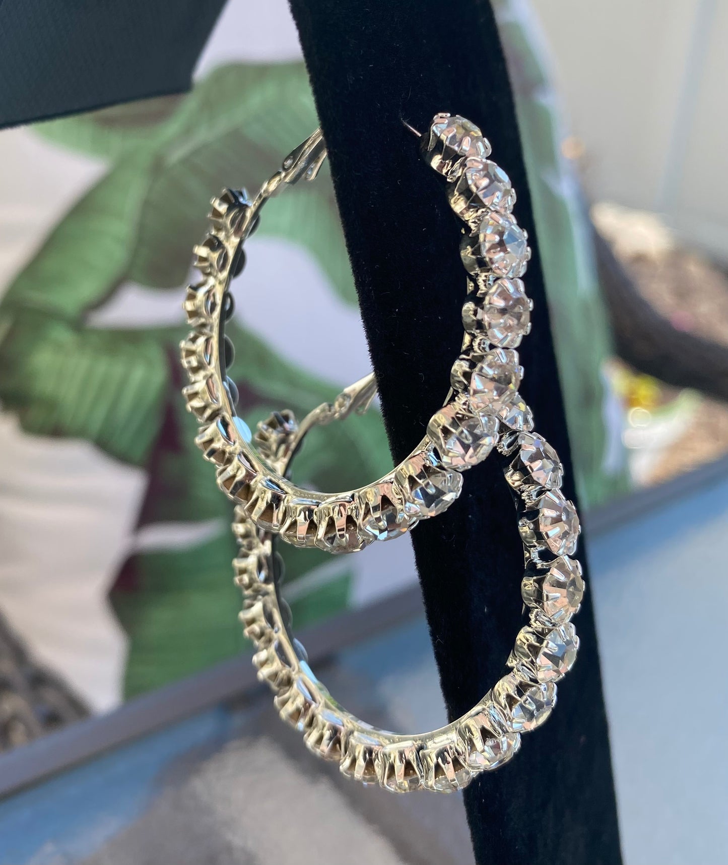 Large 18 Rhinestone Hoops