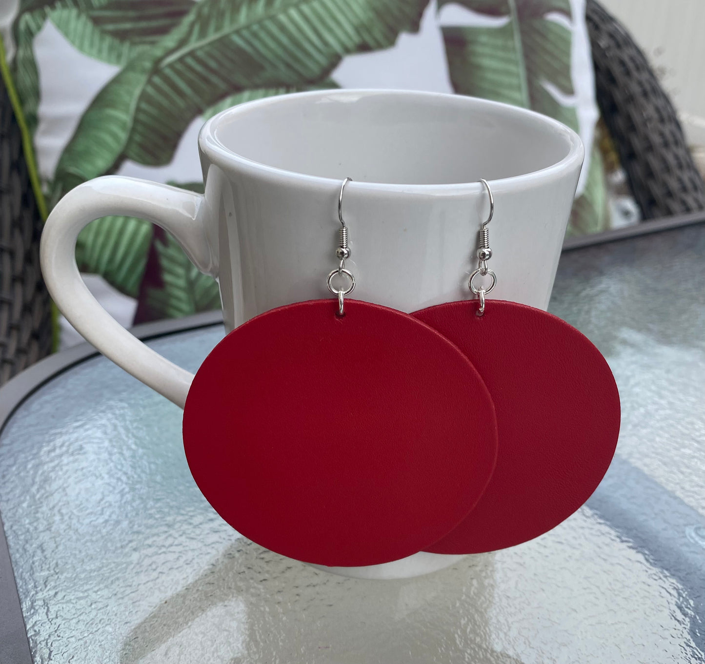 70” Leather Circle Dangles