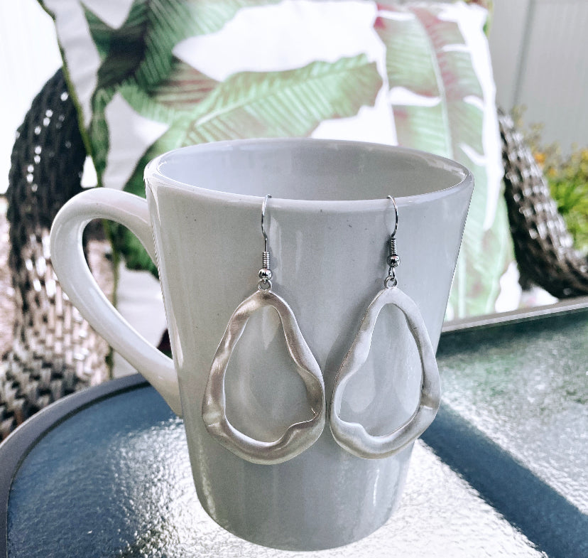 Brushed Silver Dangles