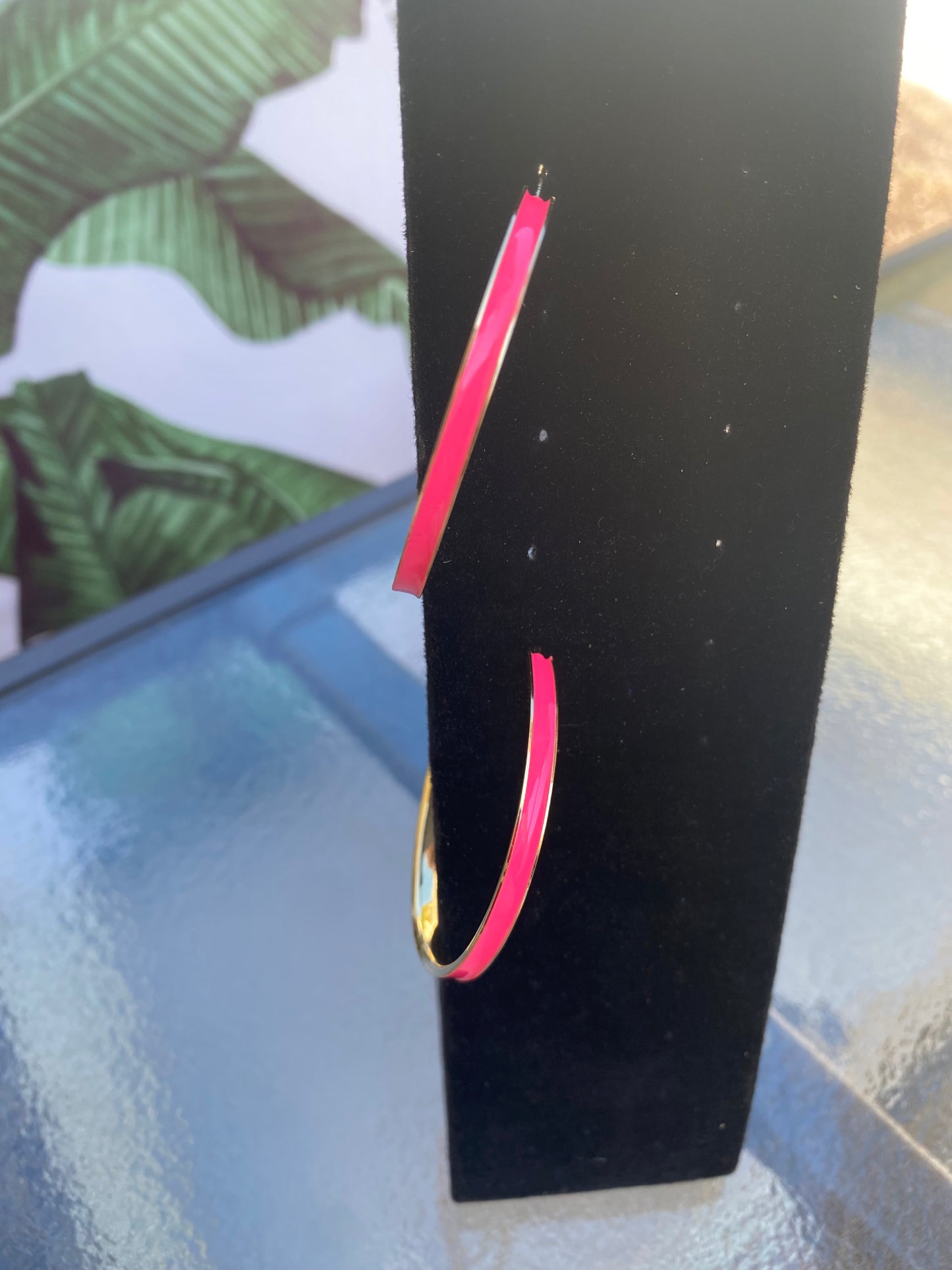 Gold Hoops with Color (Orange, Hot Pink, Light Pink)