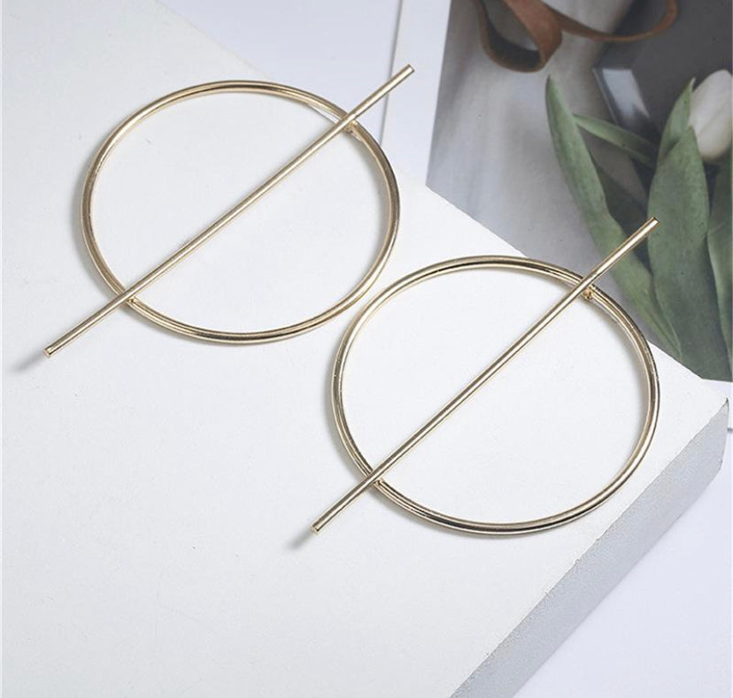 The Circle with Bar Earrings