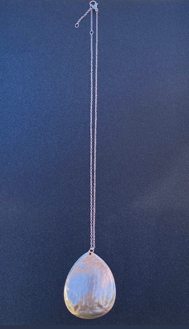 Silver Drop Pendant Necklace