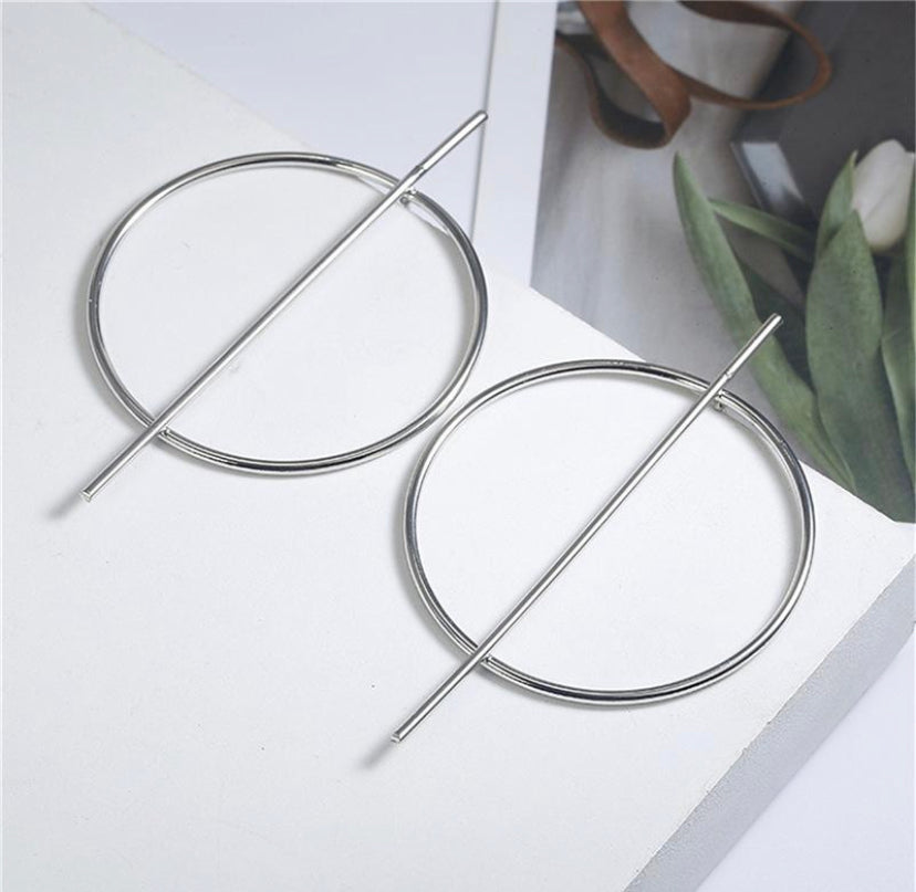 The Circle with Bar Earrings