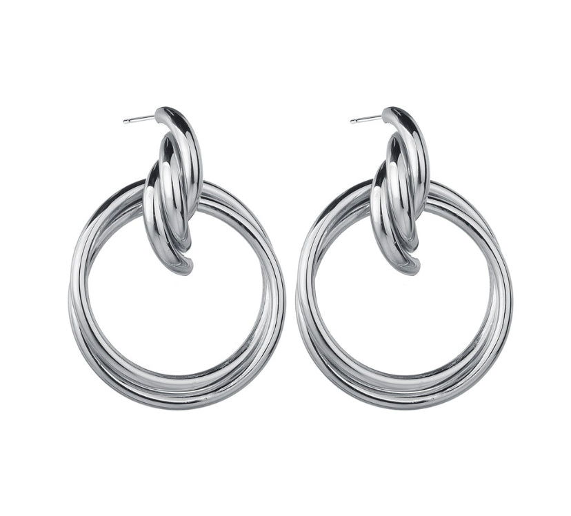 Knotted Twist Metal Earrings