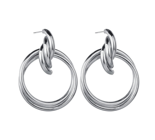 Knotted Twist Metal Earrings