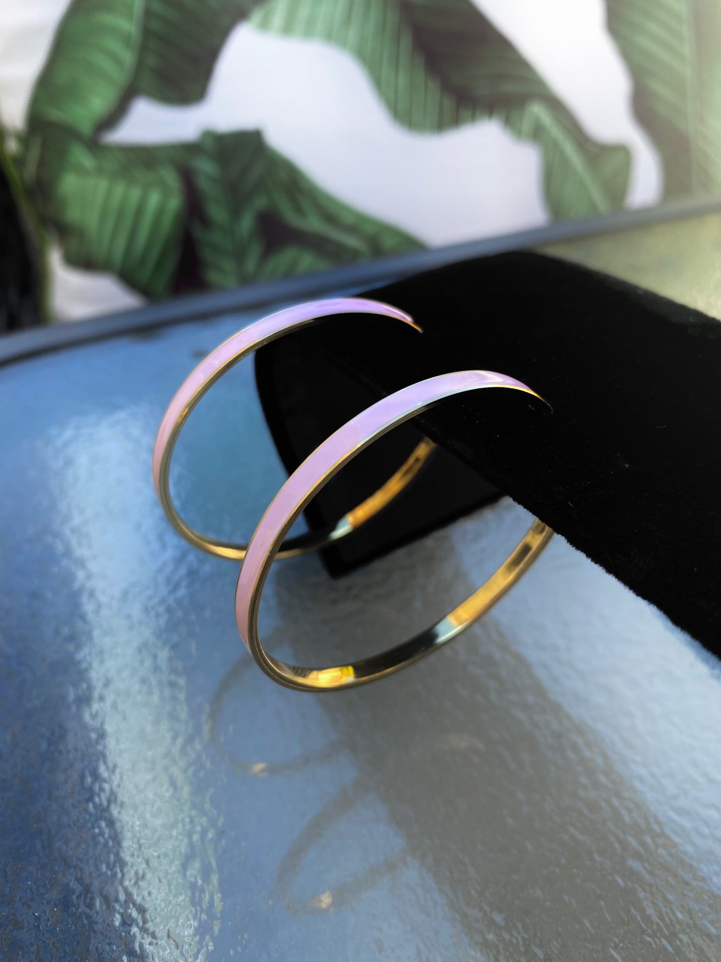 Gold Hoops with Color (Orange, Hot Pink, Light Pink)