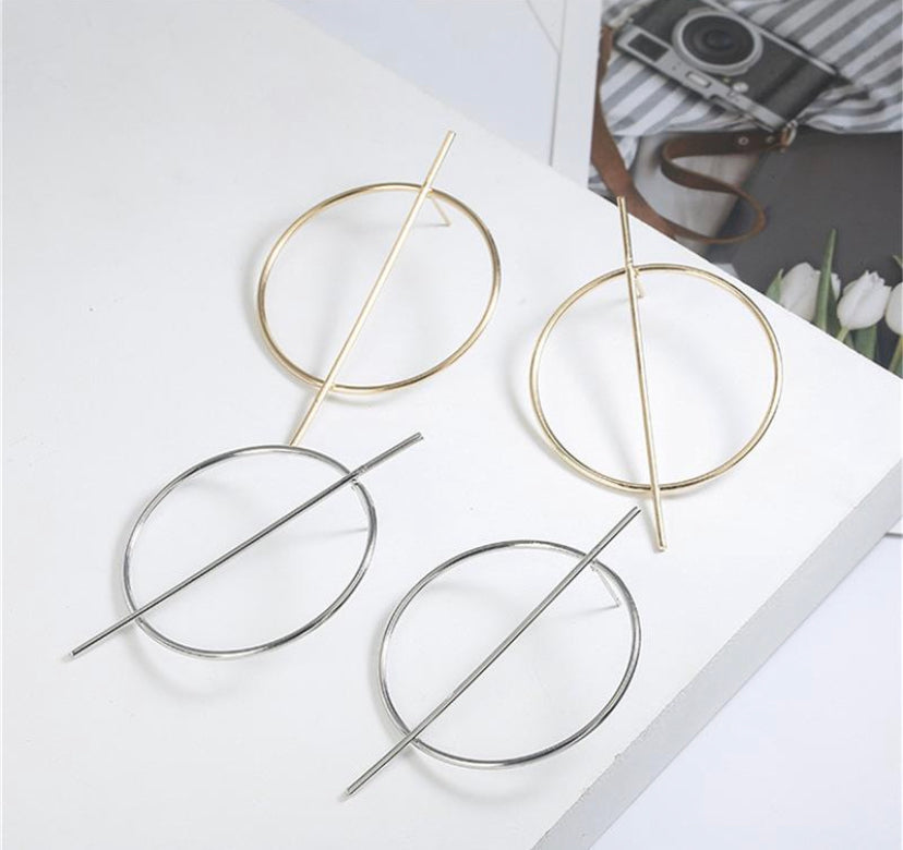 The Circle with Bar Earrings