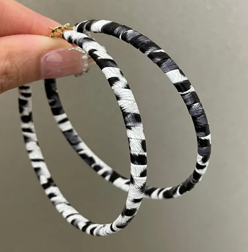 Safari Chic Leather Hoops