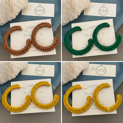 Braided Beauty Leather Hoops