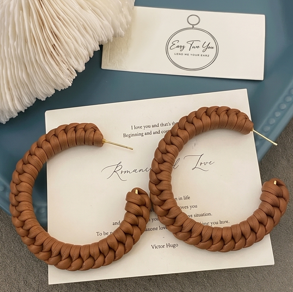 Braided Beauty Leather Hoops