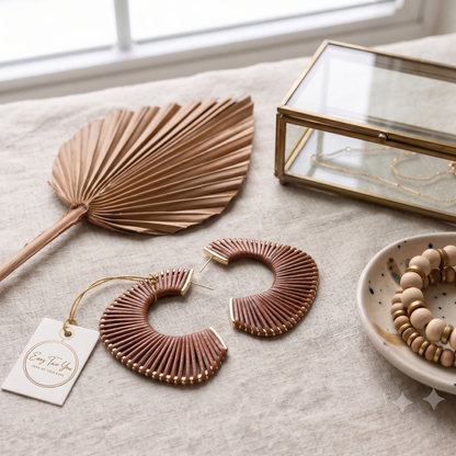 Caramel Breeze Leather Hoops