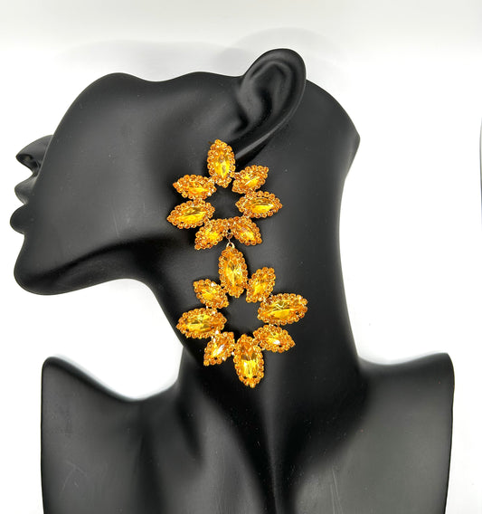 The Large Flower Rhinestone Dangles