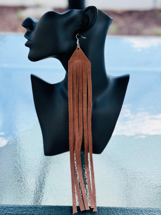 Long Fringe Suede Earrings