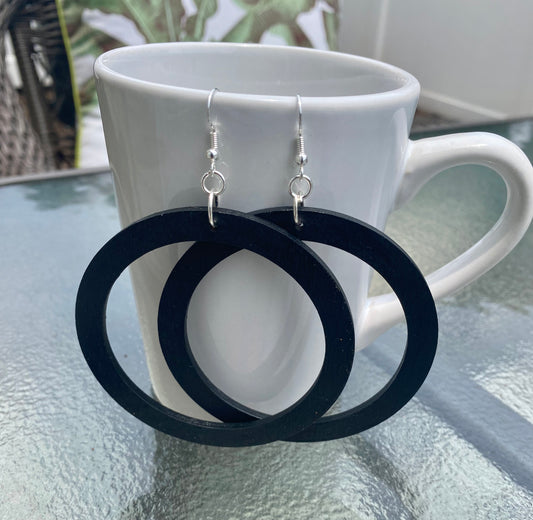 Black Hollow Circle Dangles