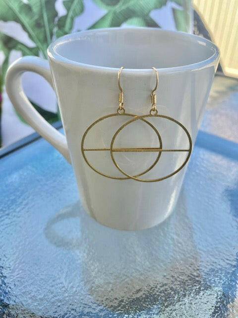 Brass Circle Earrings.