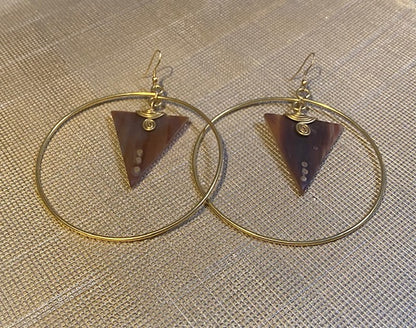 Tribal Brass Circles w/African Bone (Brown and Black)