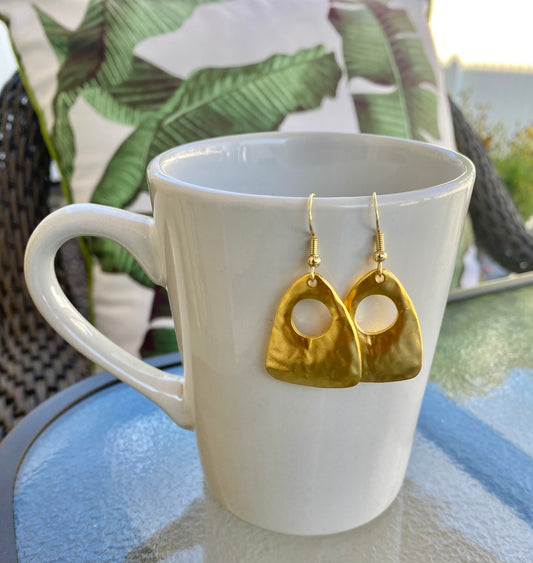 Gold Hammered Cut Out Dangles