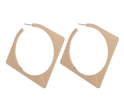 Large Geometric Hoops (Silver and Gold)