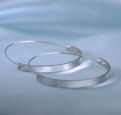 Silver Bar Hoops