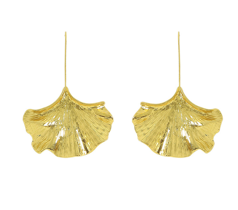 Ginkgo Leaf Drop Earrings