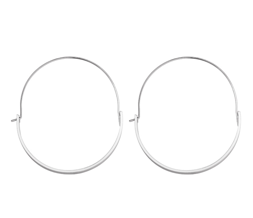 Silver Bar Hoops